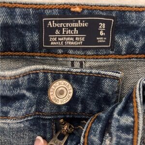 Abercrombie & Fitch Blue Jeans: Zoe Natural Rise, Ankle, Straight